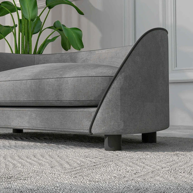 PawHut Hundesofa mit weichem Kissen, abnehmbarem und waschbarem Bezug, Niederländischer Samtüberzug, Grau