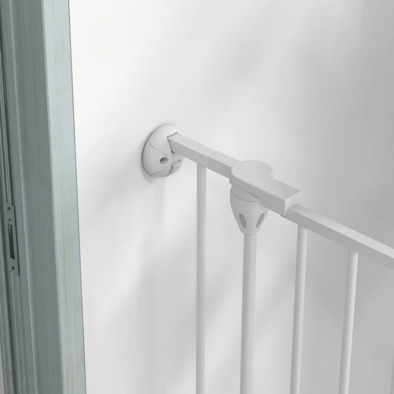 PawHut Sicherheitsgitter Park umzäunter zusammenklappbar modular 6 Paneele mit Tür Höhe 100 cm weiß