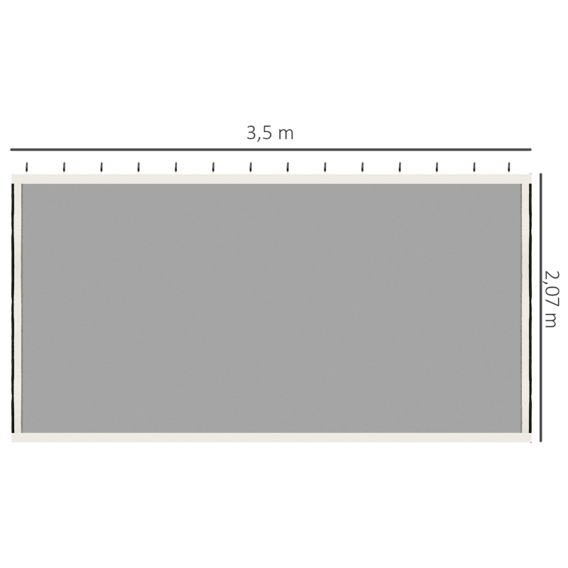Outsunny Moskitonetze für Pavillon Zelt Gartenpavillon 3 x 4 m - Set mit 4 Moskitonetzen mit Reißverschluss + Haken zur Befestigung