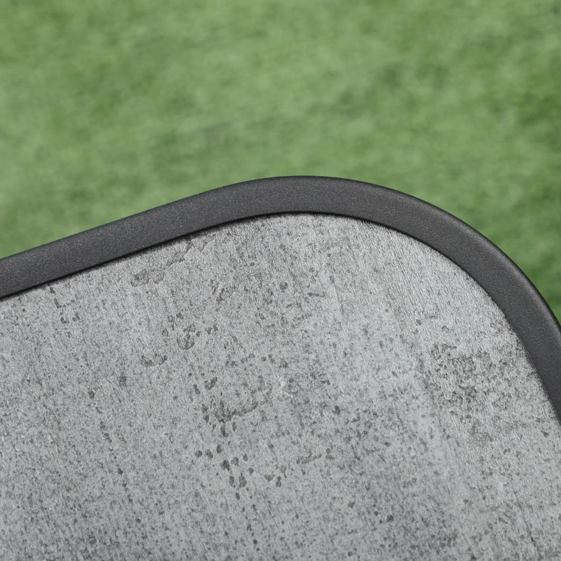 Outsunny 3-teiliges Gartenmöbelset mit 2 stapelbaren Stühlen und quadratischem Tisch mit hoher Rückenlehne und schwarzem Textilene-Bezug