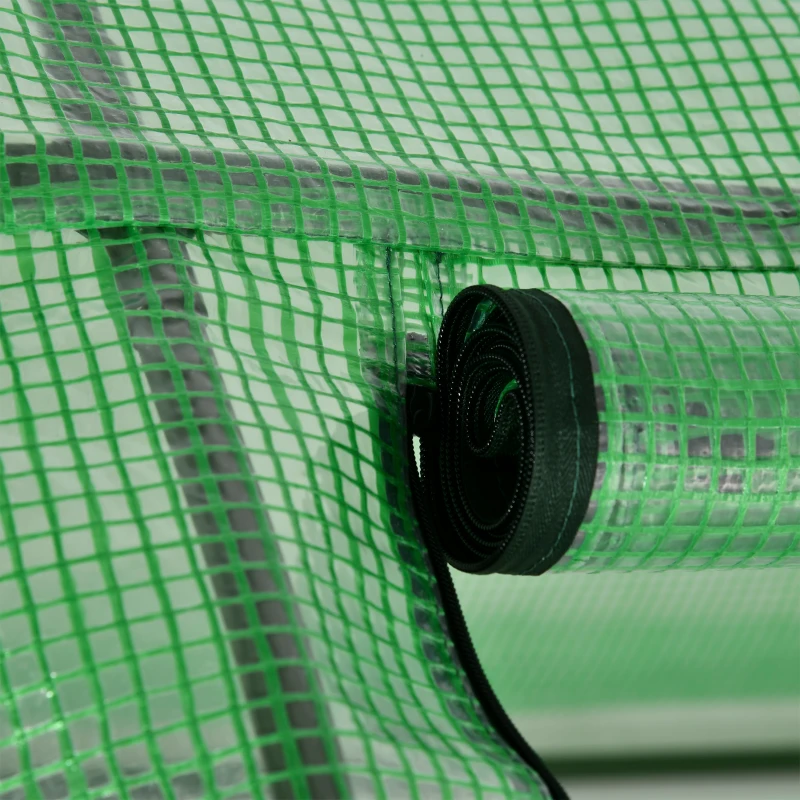 Outsunny Serra da Giardino a Tunnel in Acciaio e Plastica PP con Porte Avvolgibili, 295x100x80 cm, Verde