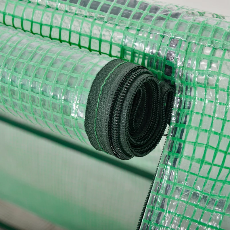 Outsunny Serra per Piante Orto con 2 Coperture in PE e PVC, Struttura in Acciaio - Verde 180x90x90cm