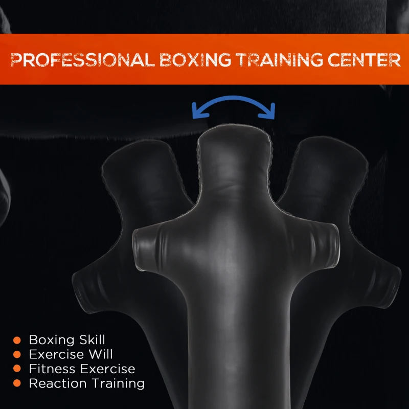 HOMCOM 1.8m Freestanding Boxing Punching Bag Humanoid Design Stand Kickboxing Bag w/ Suction Cup Base for Home Office