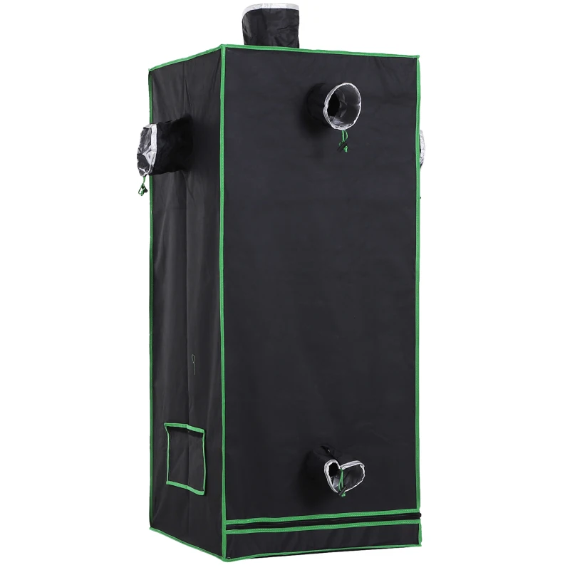 Outsunny Tenda da Coltivazione Idroponica in Mylar e Oxford 600D per Riflettere la Luce grow box grow tenda 60x60x140 cm