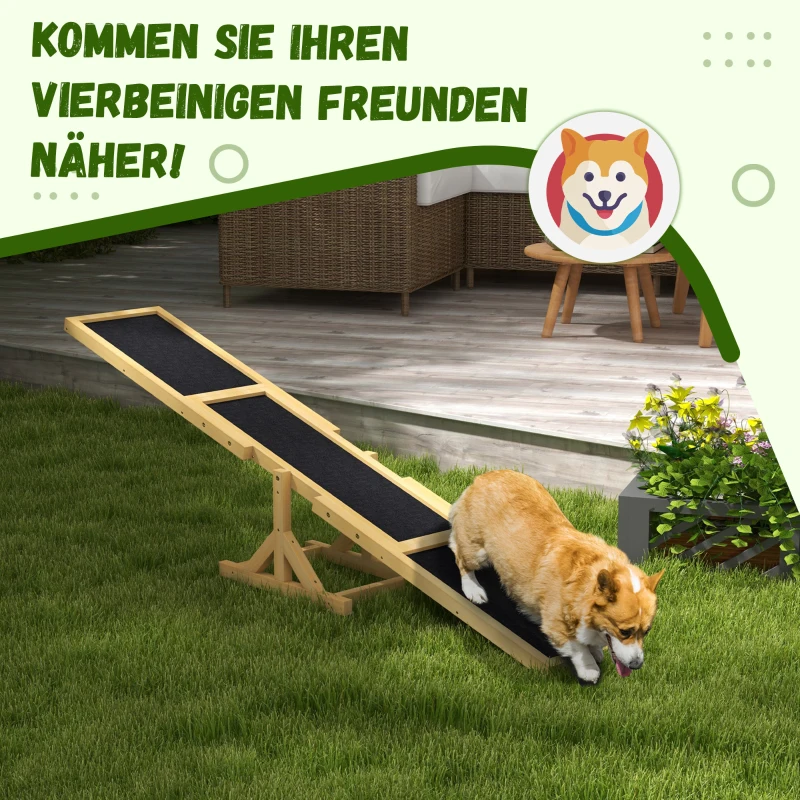 PawHut Hondenwip voor Agility Training, Antislip, tot 50 kg Belastbaar, 180 x 30 x 30 cm(m-6)