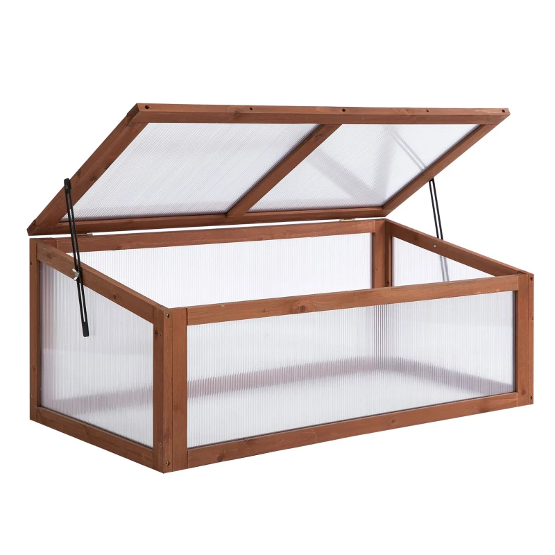 Outsunny Mini-Kweekhuis, Klein Tuinkweekhuis met PC-Platen, Goede Lichtdoorlatendheid, 100L x 65B x 40H cm