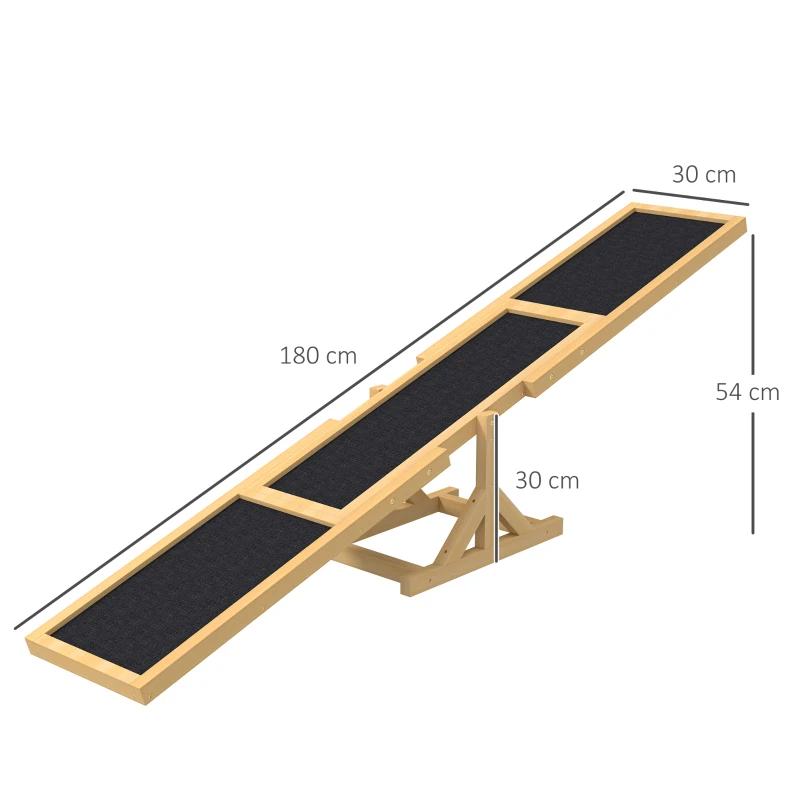 PawHut Hondenwip voor Agility Training, Antislip, tot 50 kg Belastbaar, 180 x 30 x 30 cm(m-3)