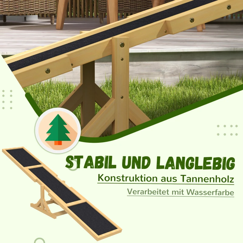PawHut Hondenwip voor Agility Training, Antislip, tot 50 kg Belastbaar, 180 x 30 x 30 cm(m-4)