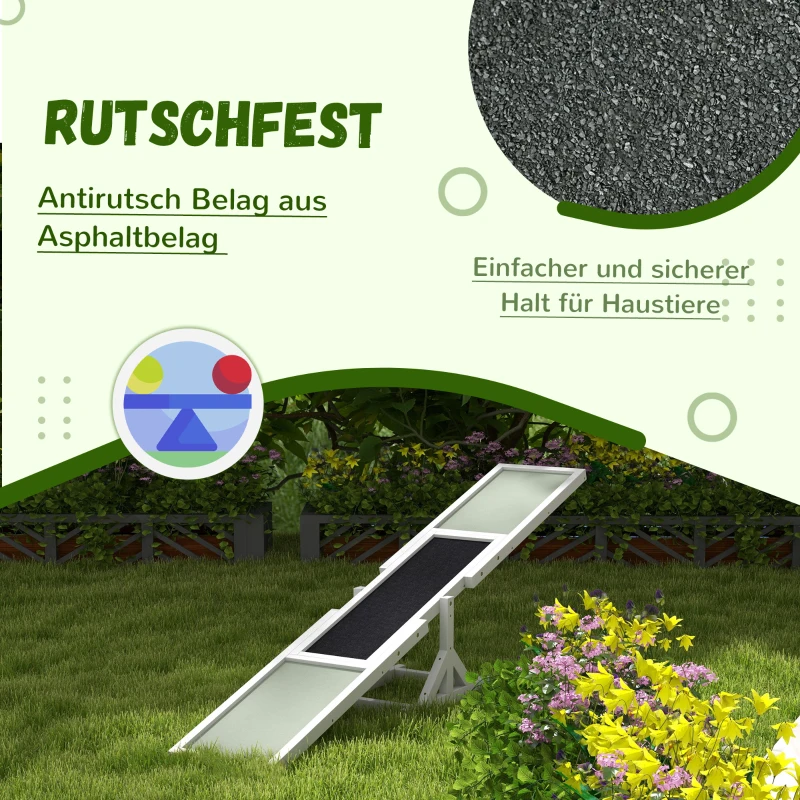 PawHut Hondenhinderniswip voor Agility Training, Antislip, tot 50 kg, 180 x 30 x 30 cm