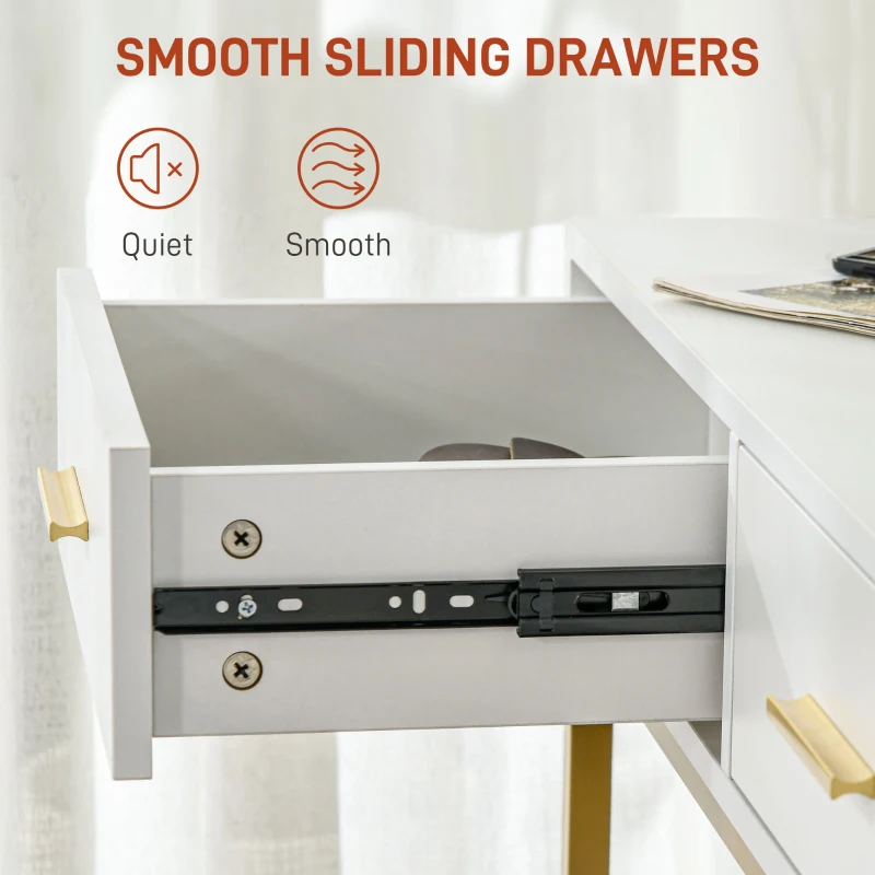 HOMCOM LED Light Dressing Table, with Stool - White