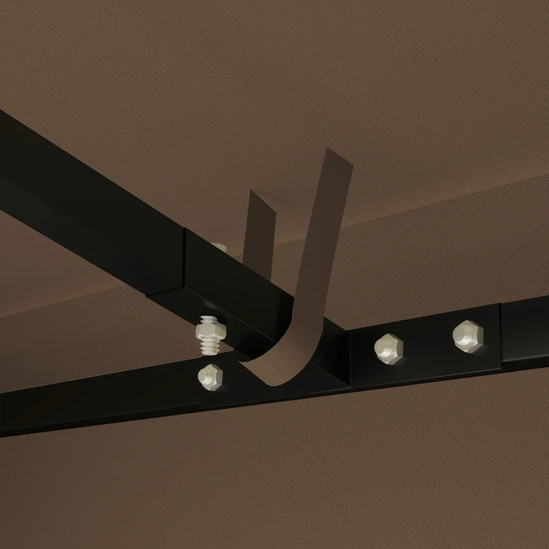 Outsunny Copertină pentru Pergolă, Acoperiș de Înlocuire pentru Pergolă cu Orificii de Scurgere, 298x298 cm, Maro