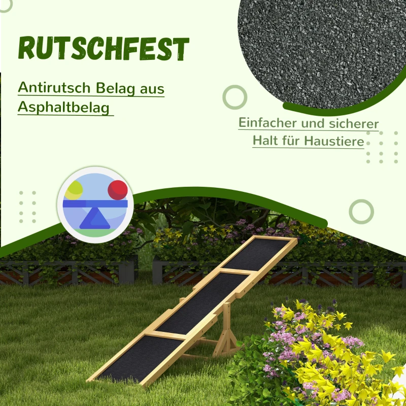 PawHut Hondenwip voor Agility Training, Antislip, tot 50 kg Belastbaar, 180 x 30 x 30 cm(m-5)
