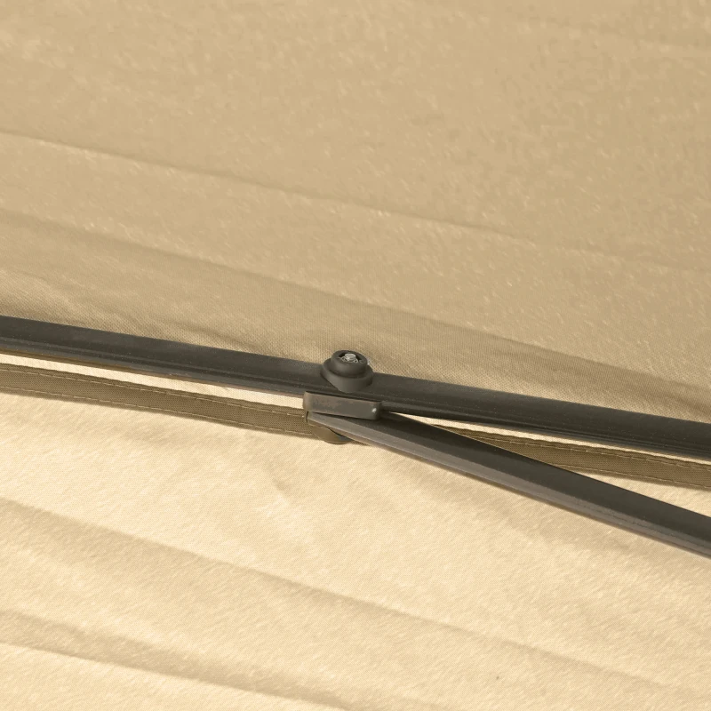 Outsunny Opvouwpaviljoen, Tuinpaviljoen, Metalen en Stoffen Overkapping, Netgordijnen, Afvoergaten, 330L x 330B x 288H cm, Beige