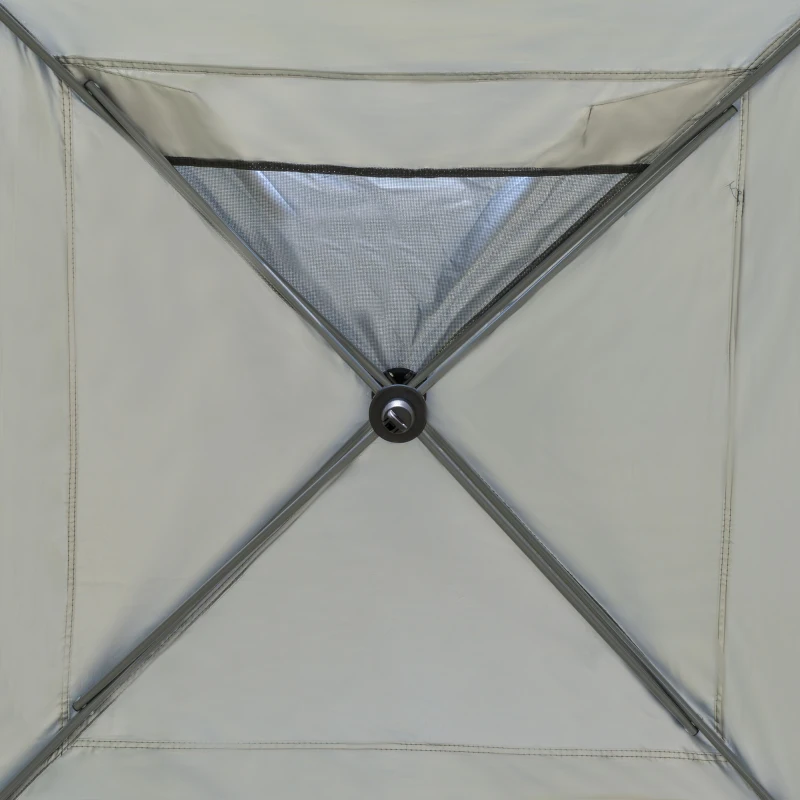 Outsunny Garten-Pavillon, Faltpavillon, Festzelt, Gartenzelt inkl. Heringe Abspannseile, Oxfordstoff, 2,95 x 2,95 x 2,64 m, Grau