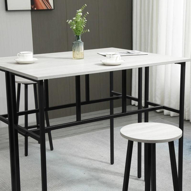 Homcom Set Bar 6 Piese – 4 Scaune & 2 Mese, Design Modern
