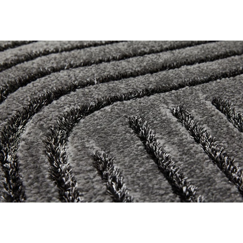 Homcom Teppich mit mit Hoch-Tief-Struktur 230 x 160 x 2,1 cm Grau