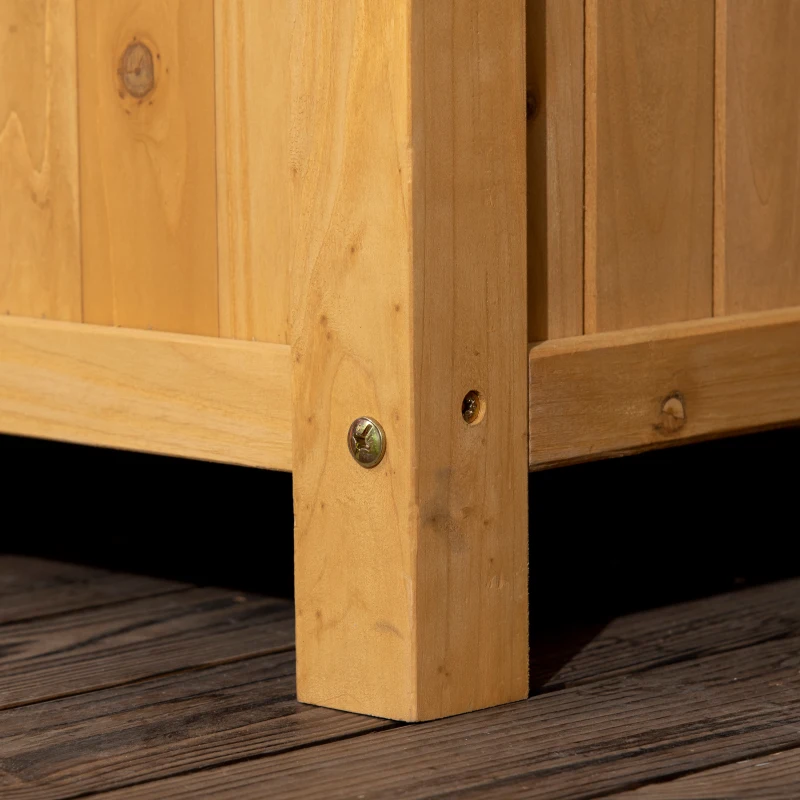 Outsunny Fioriera da Esterno in Legno d'Abete con Design Verticale Rialzato, 90x45x180 cm, Giallo