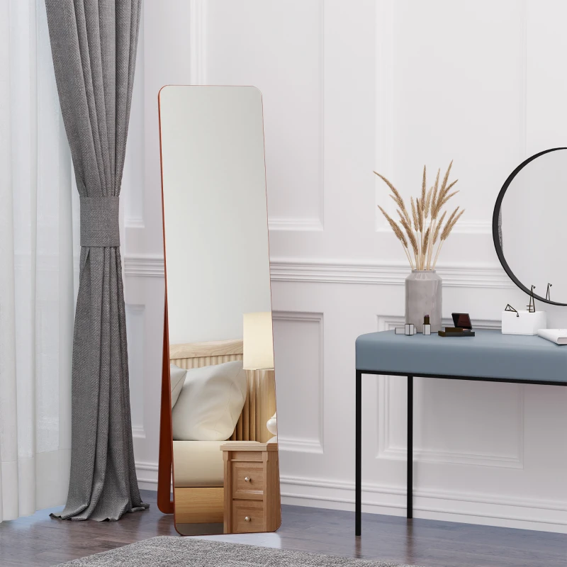 HOMCOM oglinda de podea, cadru din lemn, 43x37x156 cm