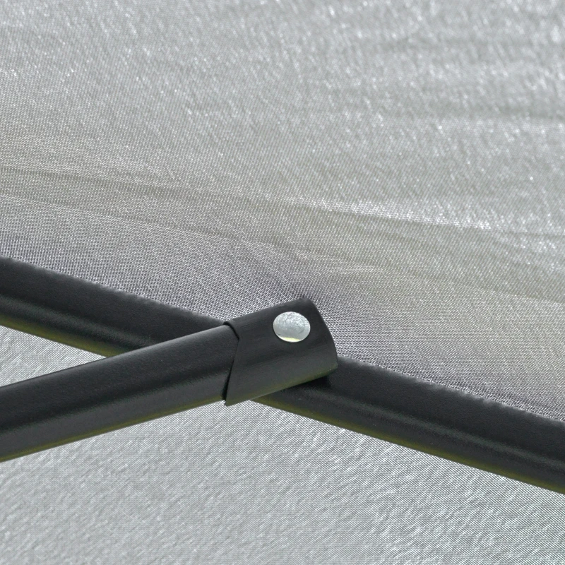 Outsunny Ombrellone da Giardino Inclinabile 2.3x2m con Apertura a Manovella e 6 Stecche, Grigio