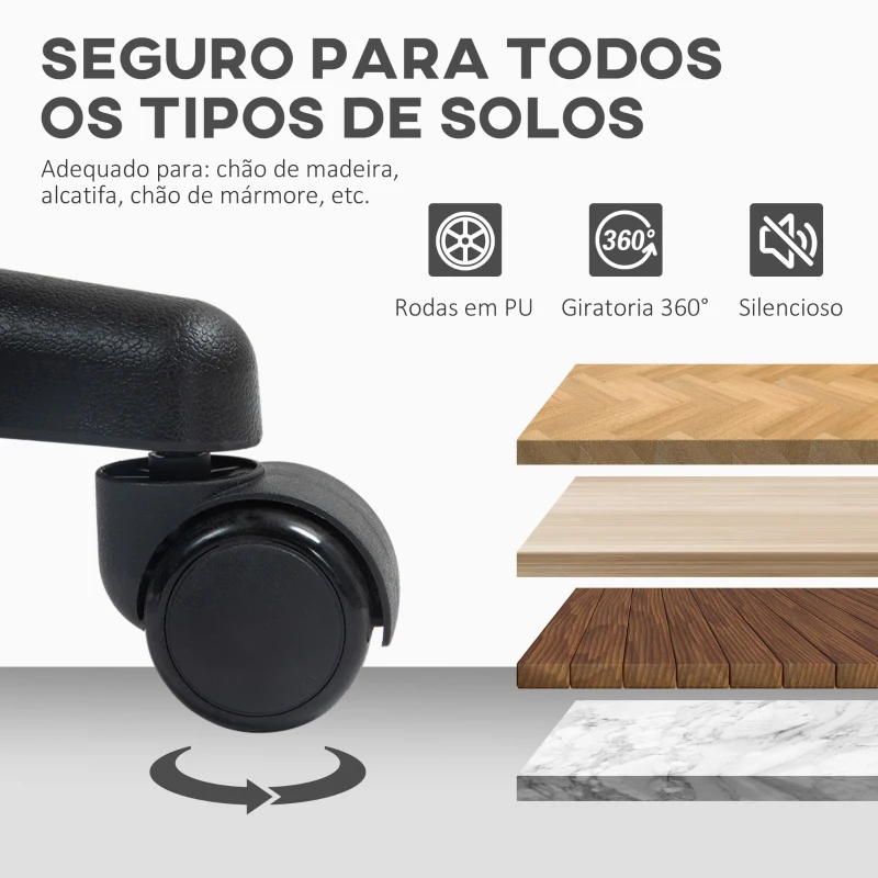 HOMCOM Cadeira de Escritório sem Apoio para os Braços com Encosto de Malha Respirável Altura Ajustável 43x48x78-88 cm Branco
