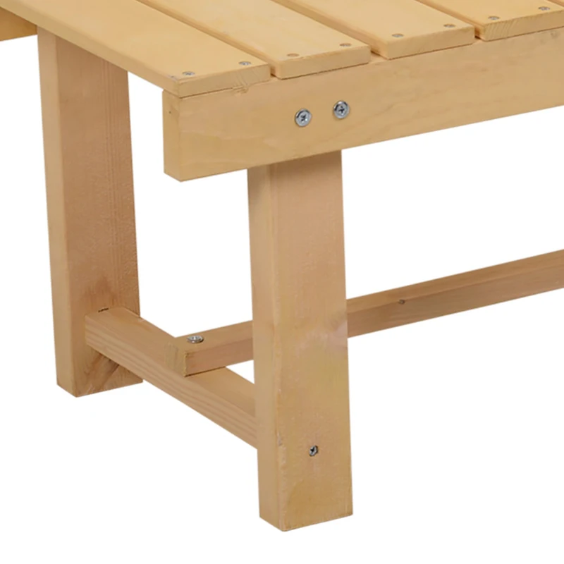 Outsunny Banco de Jardim de 2 Lugares Banco de Madeira Carga 250 kg Banco para Pátio Exterior 110x38x35 cm Madeira