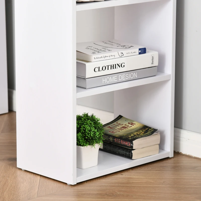 HOMCOM Birou modern cu 3 Sertare si Rafturi in Lemn Alb 120x49x72cm(m-10)