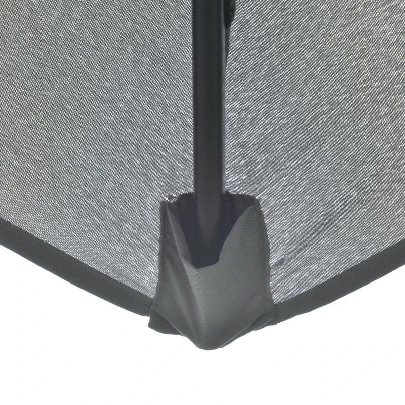 Outsunny Ombrellone da Giardino Inclinabile 2.3x2m con Apertura a Manovella e 6 Stecche, Grigio