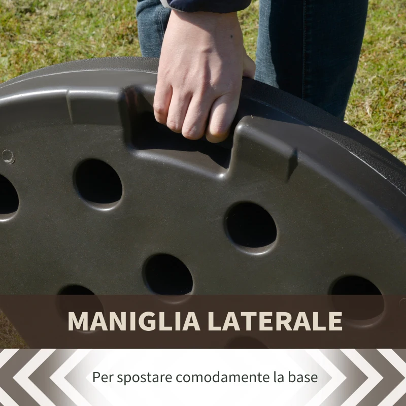 Outsunny Basamento per Ombrellone Decentrato da Giardino con Base a Croce, Set 4 Mattonelle in HDPE da 66x45x10cm