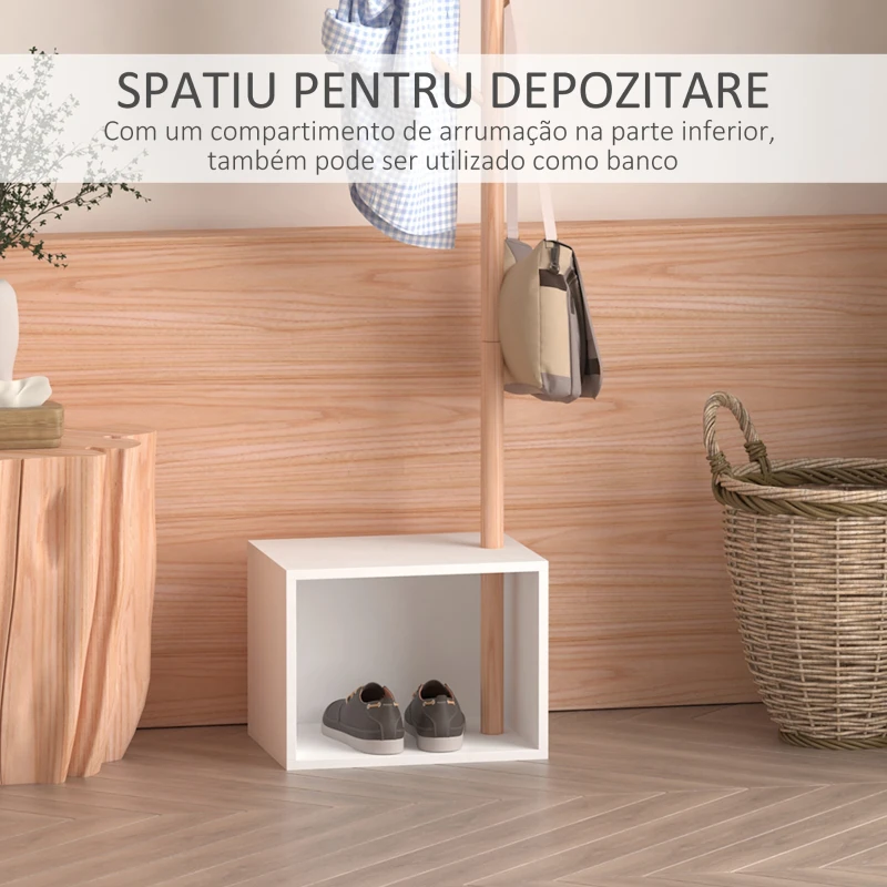 HOMCOM Cabide de Pé com Sapateira Pendurador  40x30x180cm