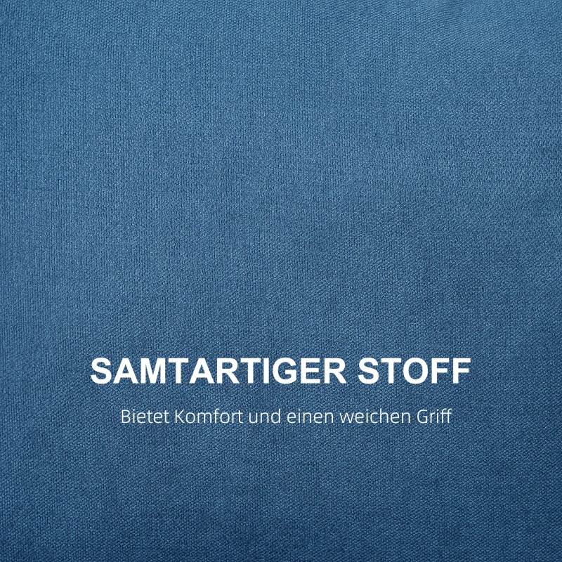 HOMCOM Tweezitsbank, Moderne Stoffen Bank, 2 Rugkussens, Eucalyptus-Houten Frame, 133 x 73 x 81 cm, Blauw