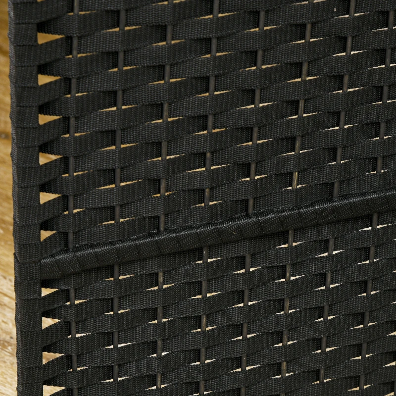 HOMCOM Biombo de 4 Painéis Separador de Ambientes Dobrável 160x170 cm para Sala de Estar Dormitório Escritório Preto