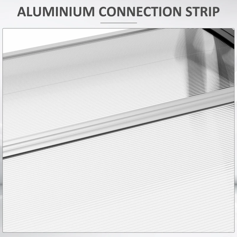 OUTSUNNY 0.9 x 1.2 m Window Awning Door Canopy Modern Polycarbonate Cover Outdoor Rain Snow Sunlight Protection Hollow Sheet