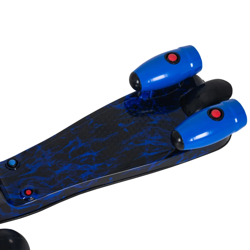 HOMCOM Scooter for Kids Toddler 3 Wheel Adjustable Height w/ Flashing Wheels Music Water Spray Foldable Kick Scooter for Boys and Girls 3 - 6 Yrs Blue