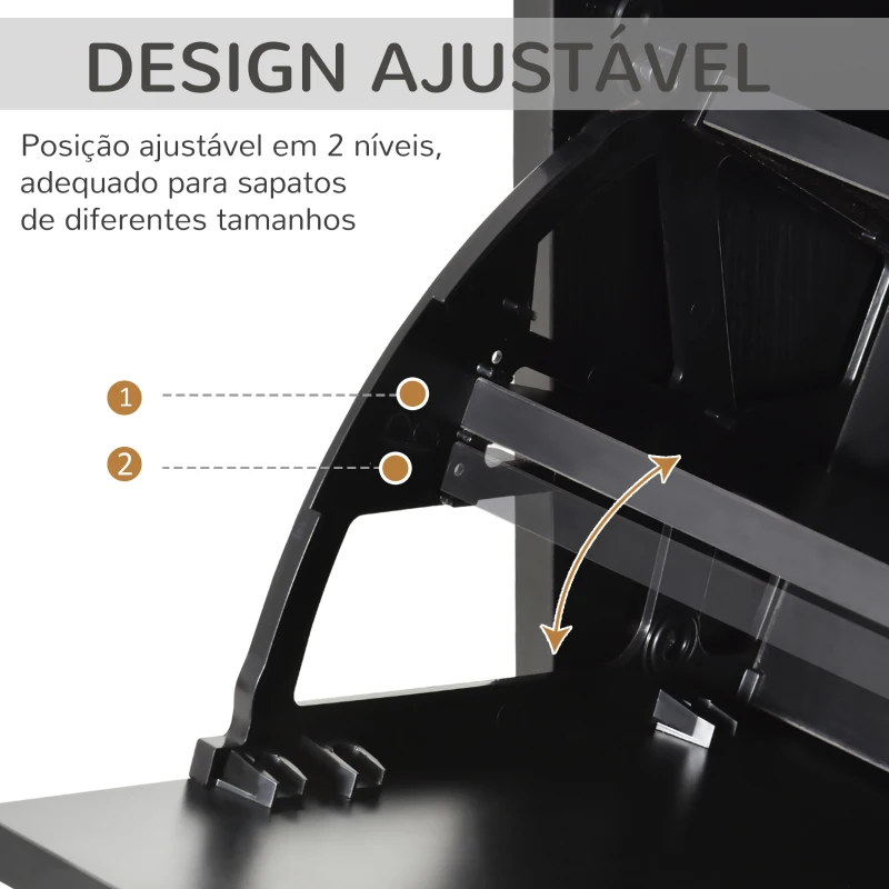 HOMCOM Armário de Sapatos Moderno Sapateira para Corredor Entrada com 6 Prateleiras de Armazenamento Espaço de Exibição 60x26x124cm Preto