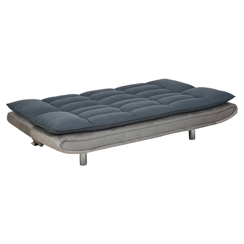 HOMCOM 2-IN-1 Three Seater Sofa Bed Single Bed Recliner Adjustable Wood Frame 185W x 97D x 84H cm