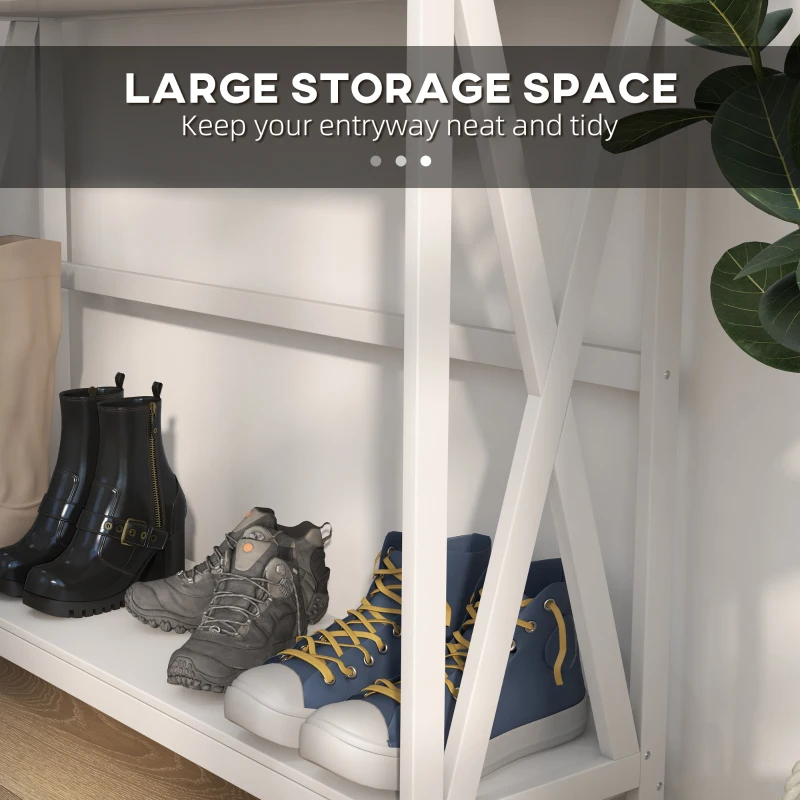 HOMCOM Wooden Console Table with 1 Drawer and 1 Storage Shelf for Living Room Entryway, 100cm x 30cm x 81cm, White