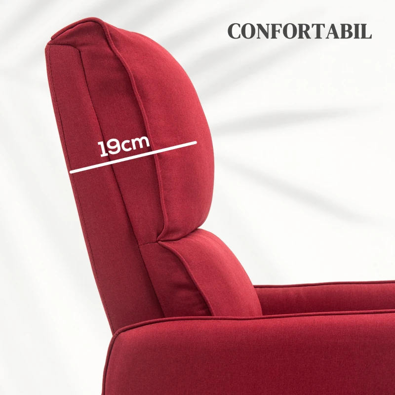 Homcom Fotoliu Electric Cu Ridicare – Telecomanda & Suport Picioare, Rosu