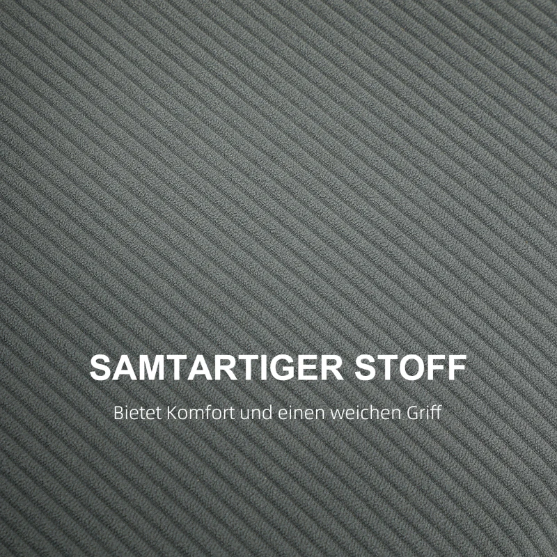 HOMCOM Tweezitsbank, Stoffen Bank, 2 Rugkussens, Corduroy Bekleding, 145 x 75 x 78 cm, Antraciet