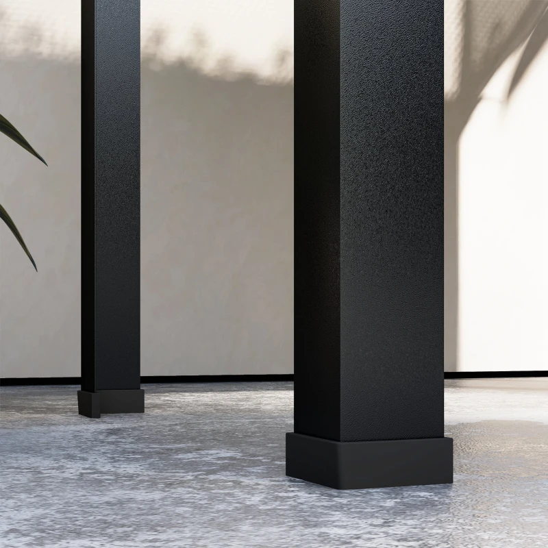 Outsunny Hochbeet mit Gewächshaus-Dach, Erhöhte Pflanzenbox mit Ablauflöchern, 100 x 48 x 124 cm, Schwarz