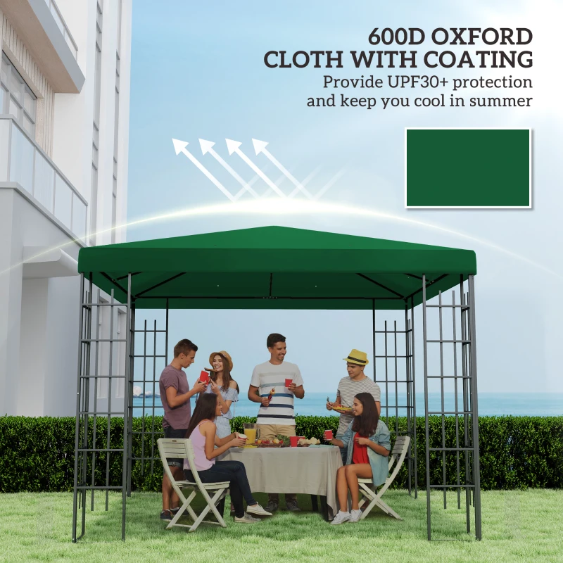 Outsunny Copertina Foisor 298×298 cm Verde