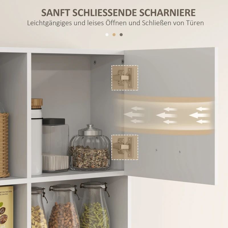 HOMCOM Buffetkast met Lade, Soft-Close Deuren, 80 x 35 x 180 cm - Wit(m-6)