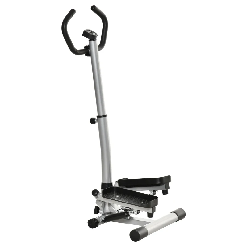 HOMCOM Stepper Heimtrainer für Zuhause mit LCD-Bildschirm einstellbare Geschwindigkeit Metall ABS 55 x 53 x 118-128 cm