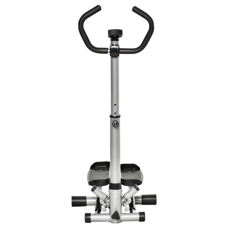 HOMCOM Stepper Heimtrainer für Zuhause mit LCD-Bildschirm einstellbare Geschwindigkeit Metall ABS 55 x 53 x 118-128 cm