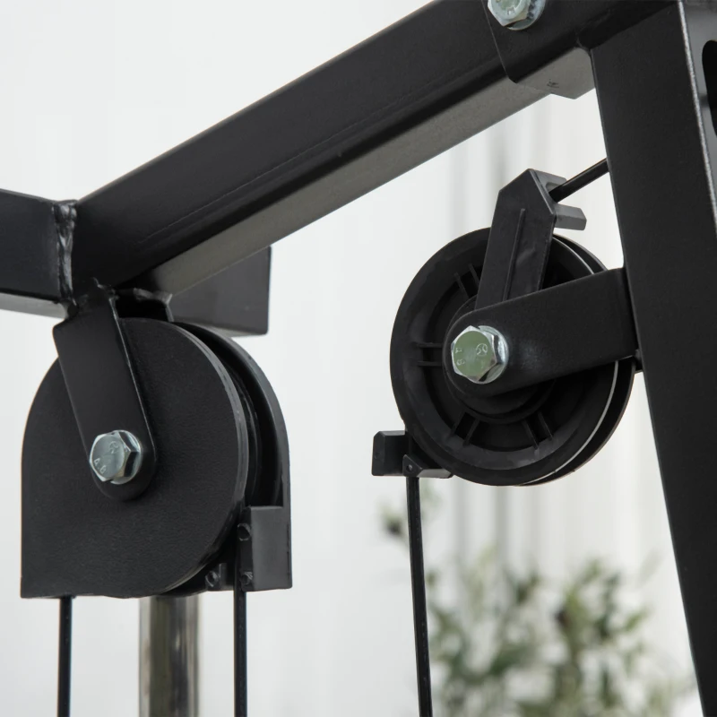 HOMCOM Stazione Fitness con Pesi da 45kg per Allenamento a Casa, 135x103x210cm, Nero