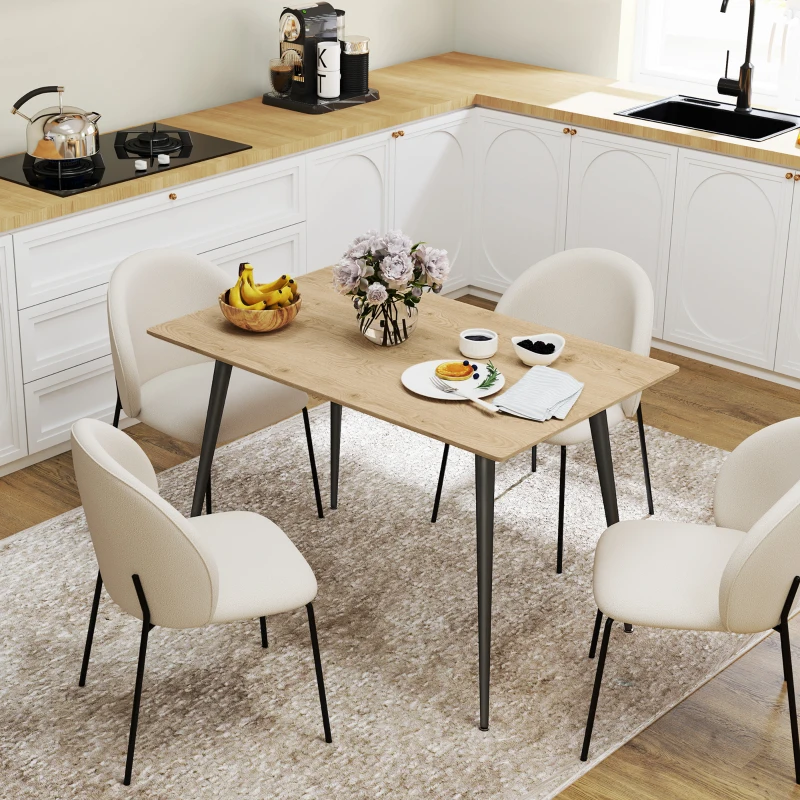 HOMCOM Rozkładany stół, Rozszerzalny stół dla 6-8 osób, Stół kuchenny ze solidnymi nogami ze stali