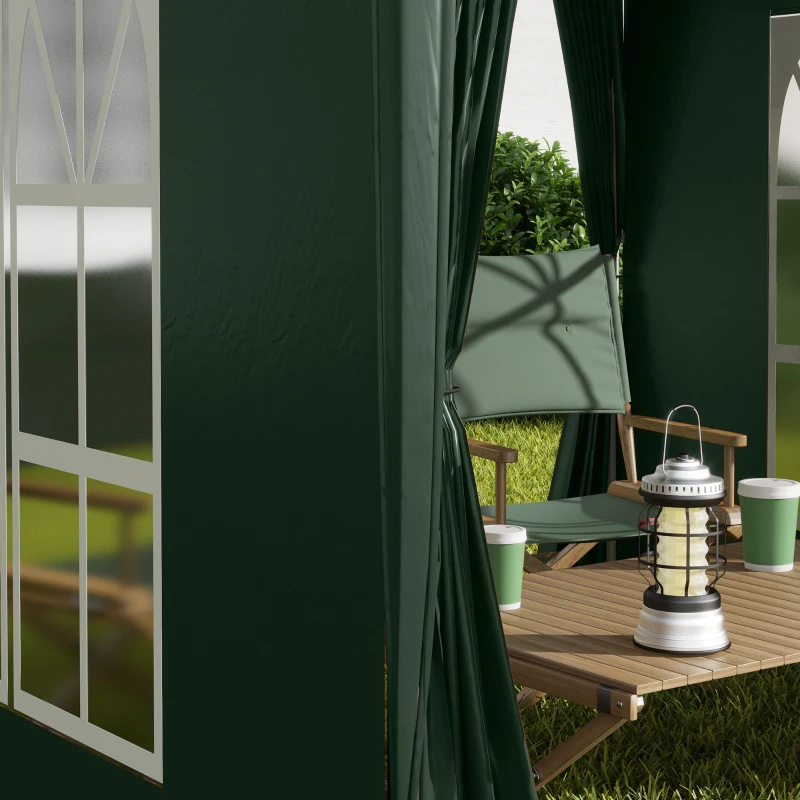 Outsunny 2 x 2m Pop Up Gazebo, w/Side Walls, Windows-Green(m-9)