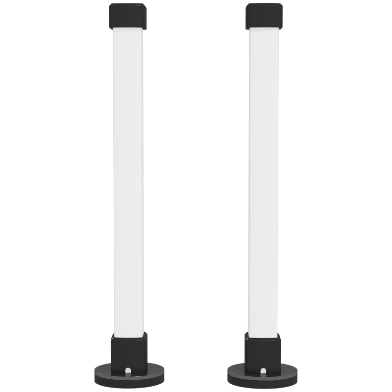 HOMCOM 2-Delige LED Lampenset, Tafellamp met App- en Afstandsbediening, Muzieksynchronisatie, Kleurmodi, Timer, Wit