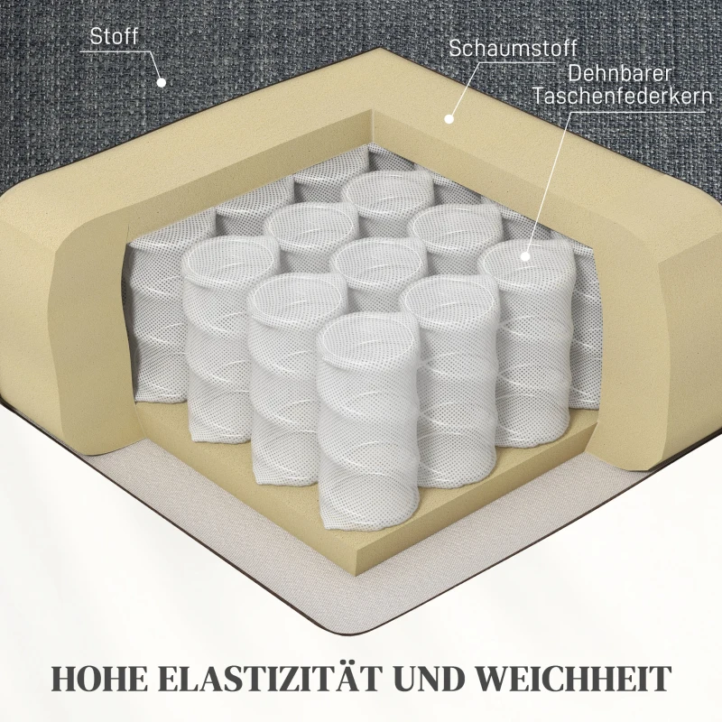 HOMCOM Massagesessel mit Heizfunktion, 2 Massagebereiche, Liegefunktion, bis 150 kg, Dunkelgrau