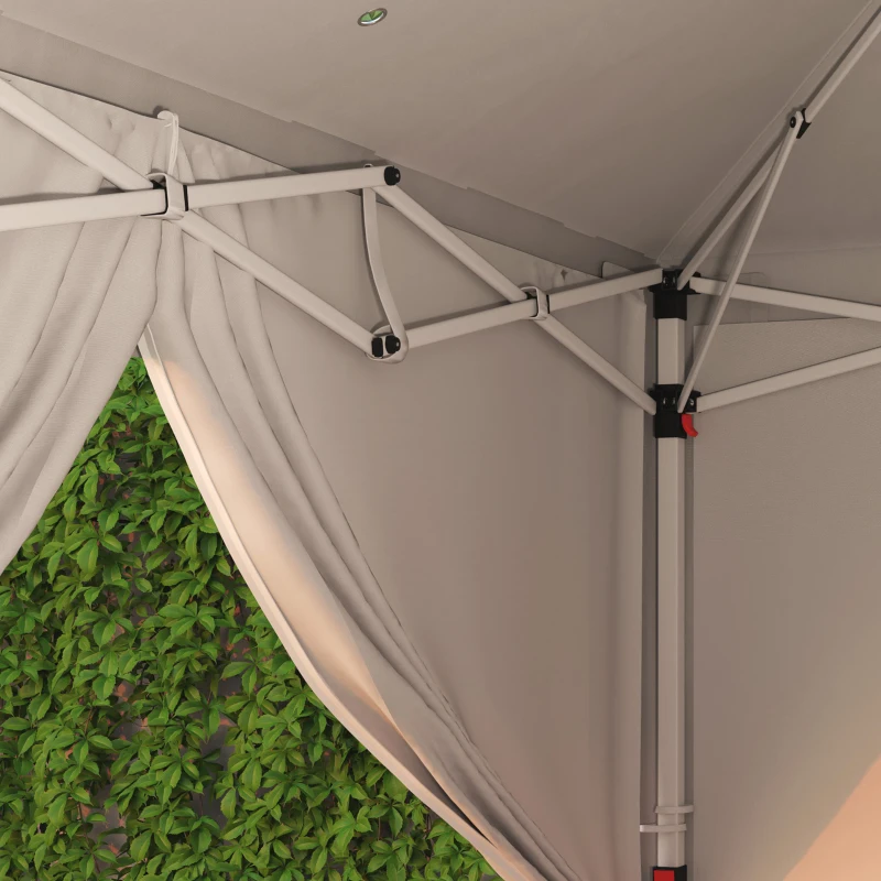 Outsunny Tenda Dobrável 5,90x2,95 m Tenda de Jardim com 6 Paredes Laterais Impermeável Anti-UV e Bolsa de Transporte Branco