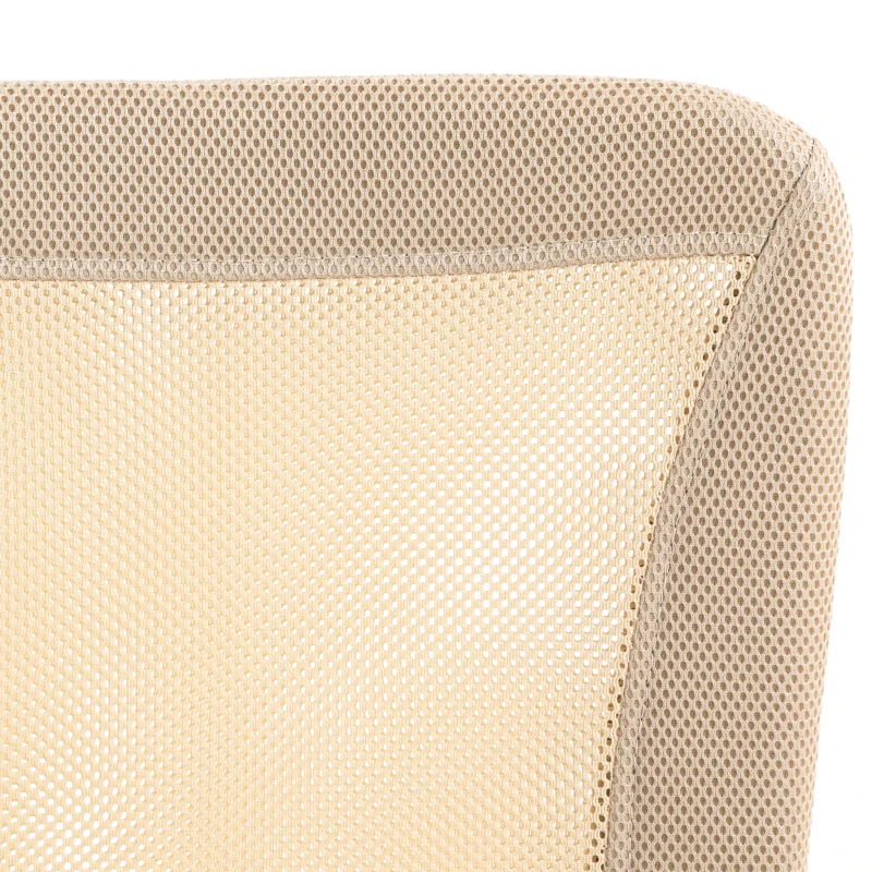 Vinsetto Cadeira de Escritório de Malha Cadeira de Escritório Giratória sem Apoio para os Braços com Altura Ajustável Carga Máxima 100 kg para Escritório Dormitório 43x56x90-100 cm Bege